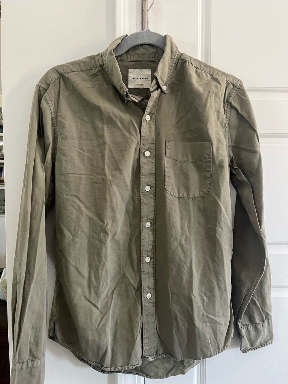American Eagle Outfitters Olive Green Button-Up Shirt